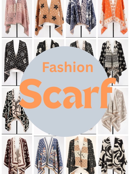 Accessories - Fashion Scarf Wrap - Pink and Beige Patterned Styles